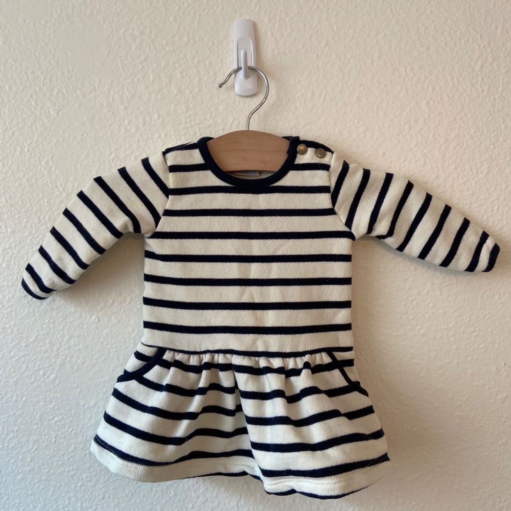 Petit Bateau Baby Girl Striped Dress size 3 months